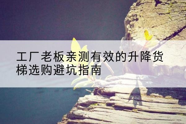 宜秀升降货梯怎么选-工厂老板亲测有效的升降货梯选购避坑指南