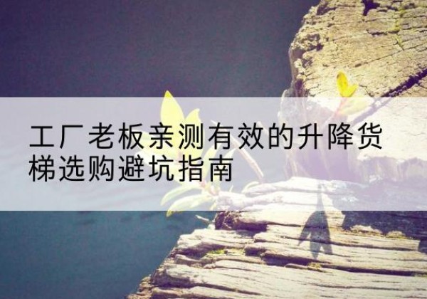 宜秀升降货梯怎么选-工厂老板亲测有效的升降货梯选购避坑指南